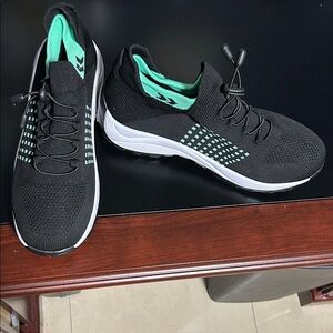 Women's Athletic Shoes with Black and Sky Blue Design